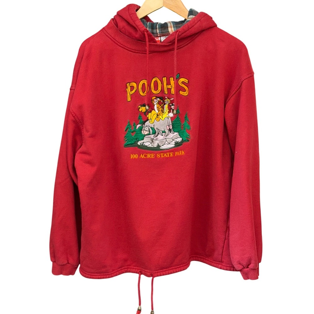 Vintage 90s Disney Winnie the Pooh Hoodie Disneycore Gorpcore Vintage Red XL
